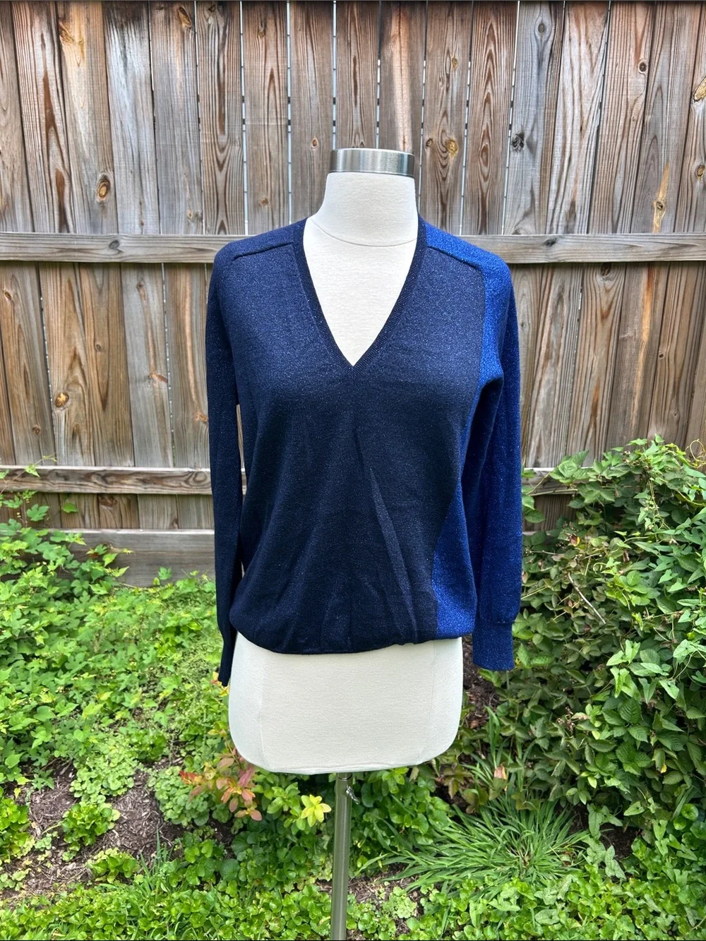 Eric Bompard x Printemps Cashmere Metallic Asymmetric Sweater S